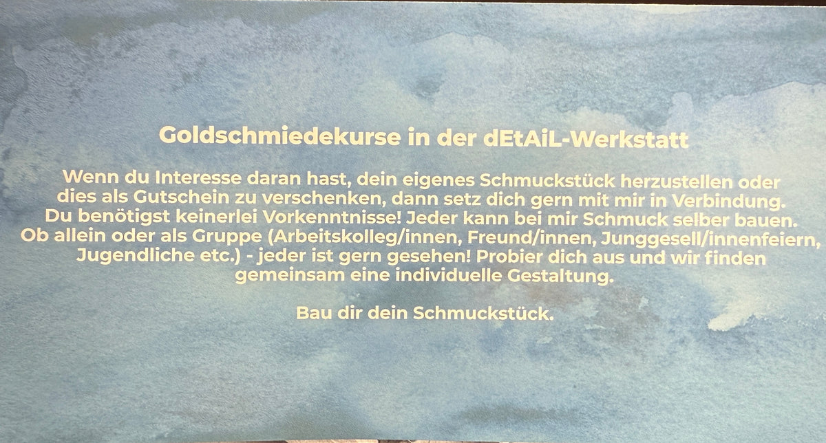 Digitaler Gutschein für einen Goldschmiedekurs