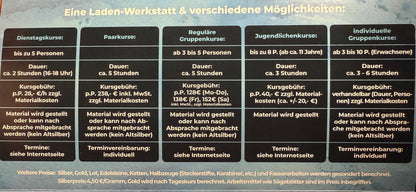 Goldschmiedekurse am Mittwoch (5 Stunden)
