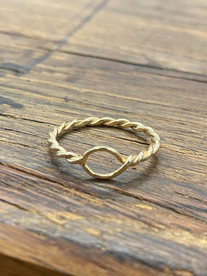 Gekordelter Ring in 585/000 Gelbgold