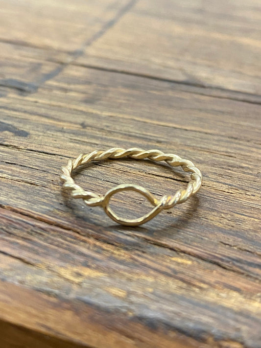 Gekordelter Ring in 585/000 Gelbgold