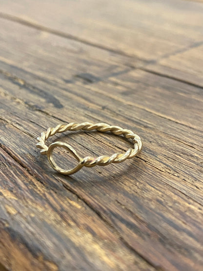 Gekordelter Ring in 585/000 Gelbgold
