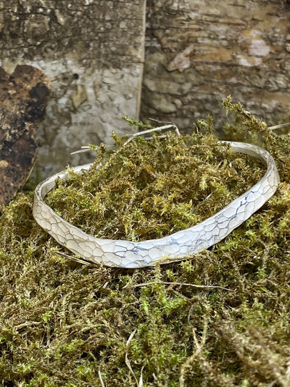 Geschmiedeter Armreif Silber Offen